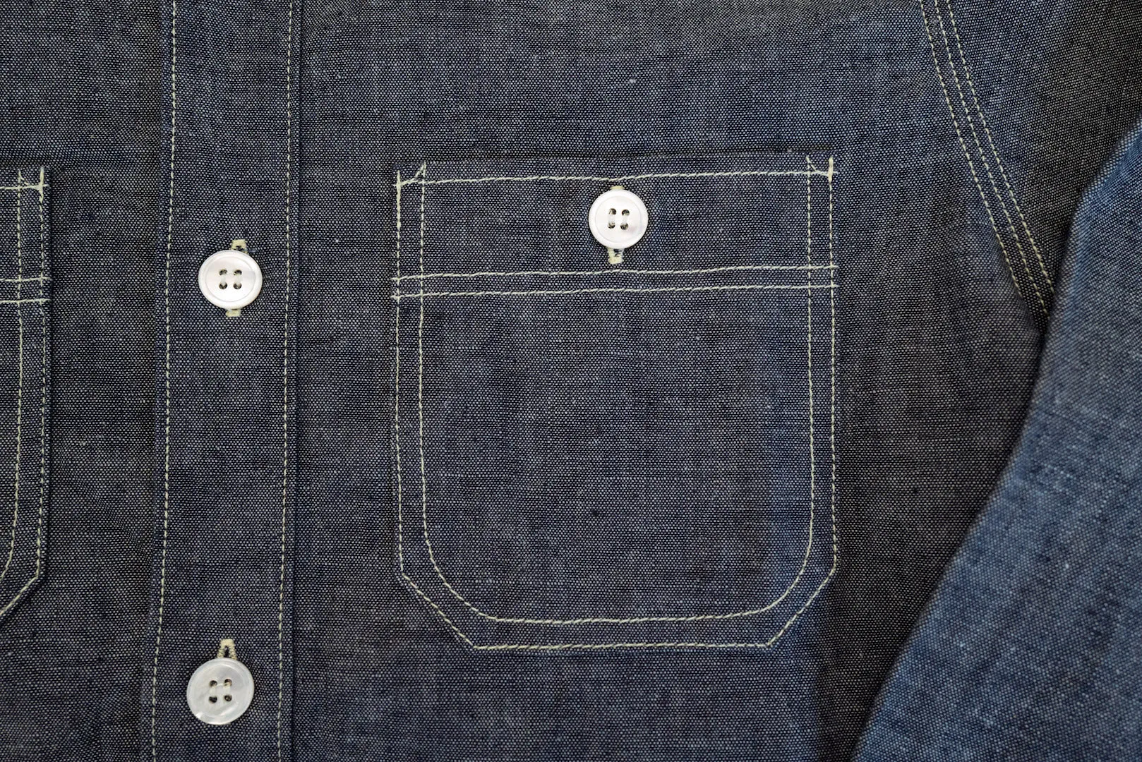 Unique Garment 9oz 'Stanley' Selvage Chambray Work Shirt (Indigo)