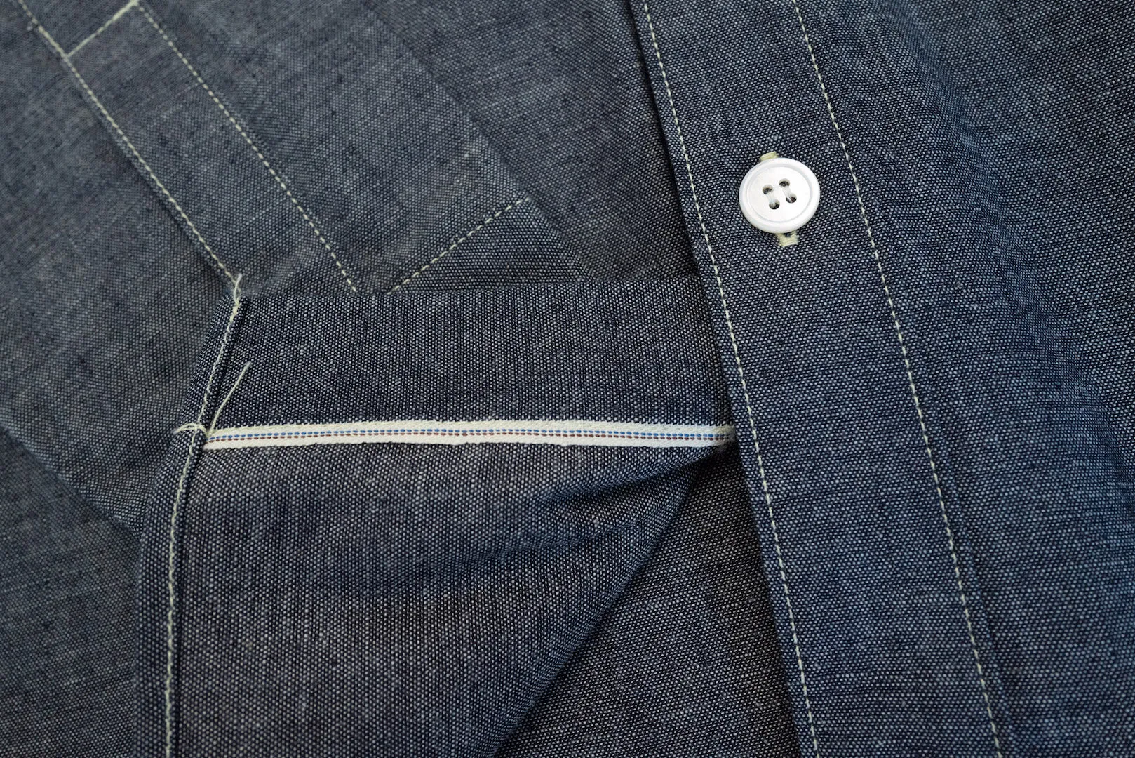 Unique Garment 9oz 'Stanley' Selvage Chambray Work Shirt (Indigo)