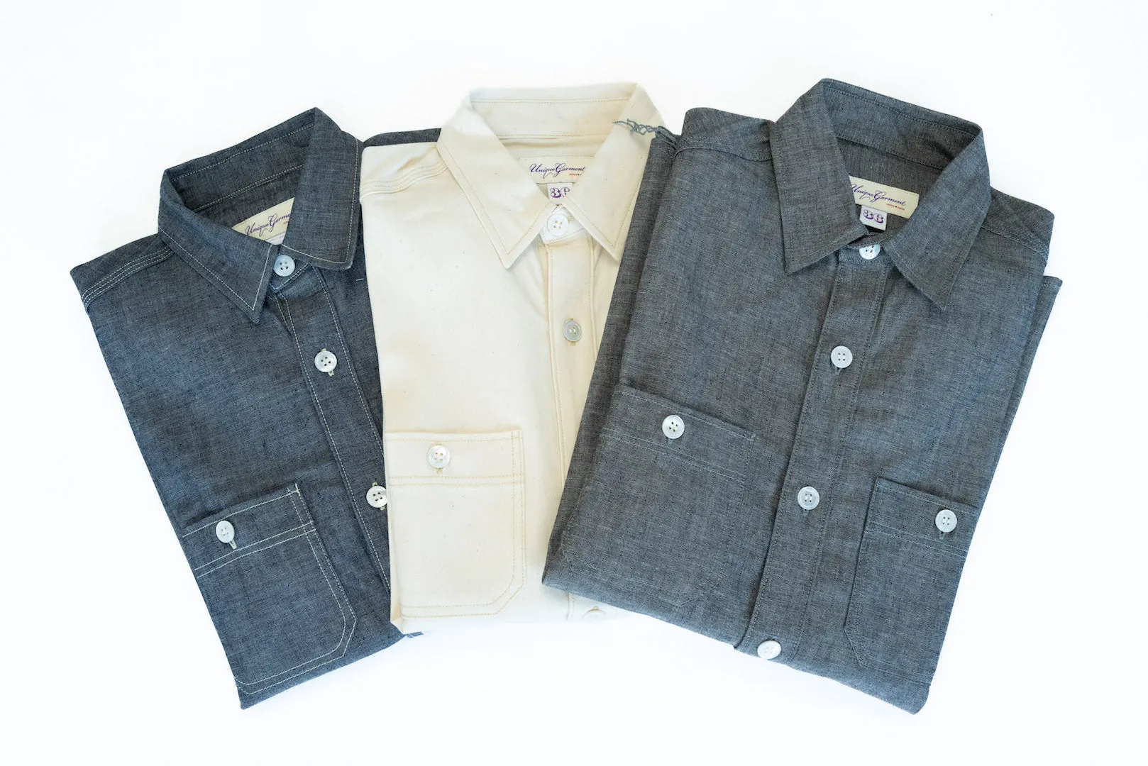 Unique Garment 9oz 'Stanley' Selvage Chambray Work Shirt (Indigo)