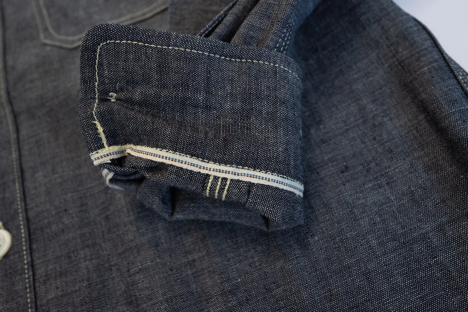 Unique Garment 9oz 'Stanley' Selvage Chambray Work Shirt (Indigo)