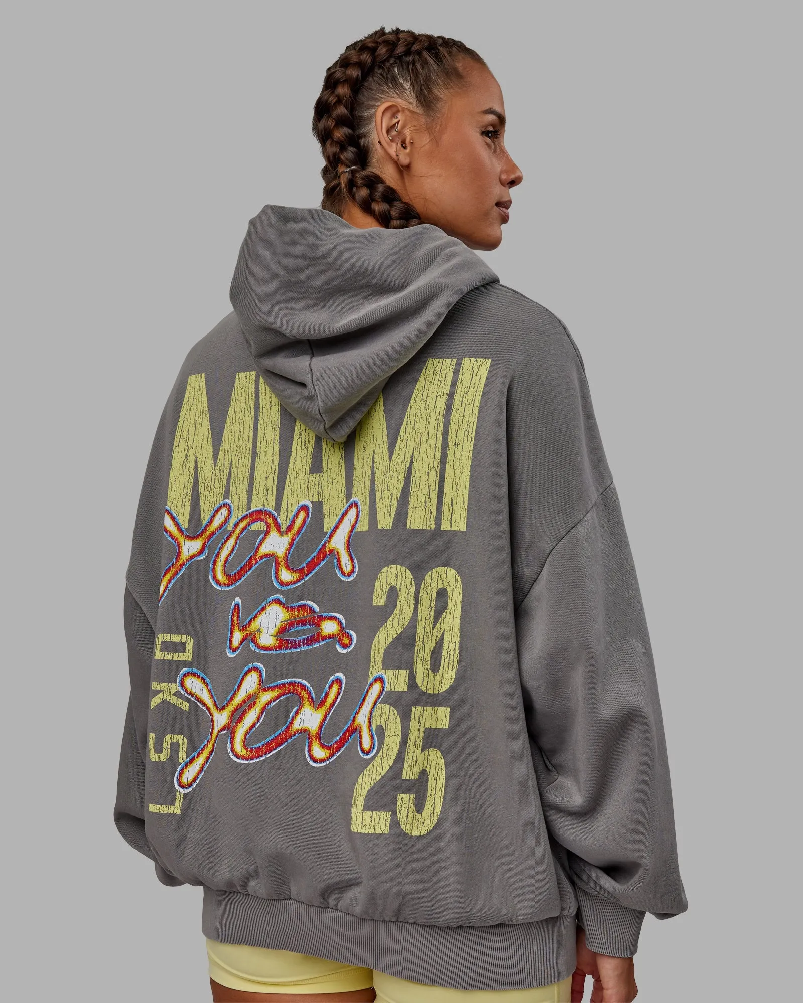 Unisex Miami 25 Washed Hoodie Oversize - Storm Front