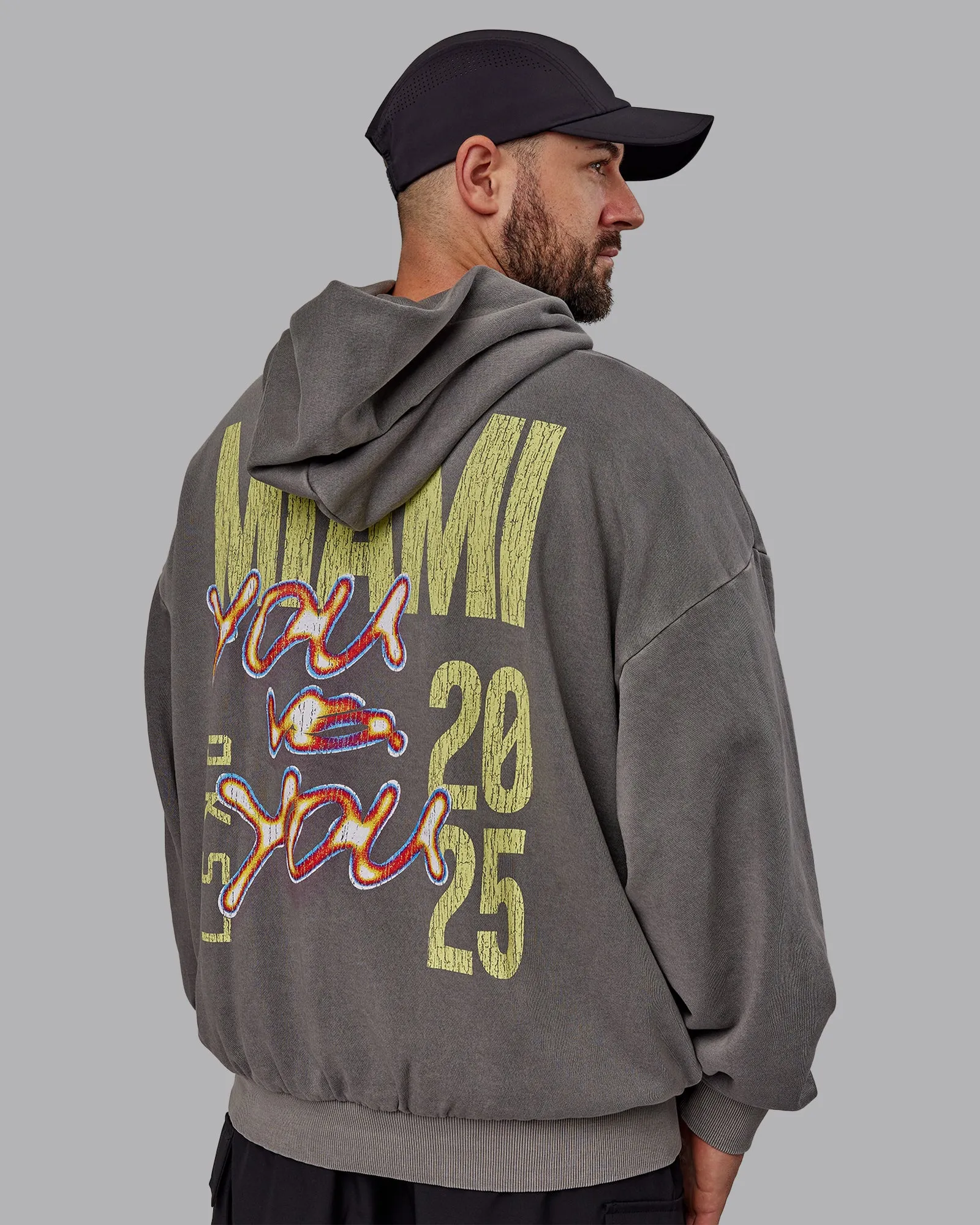 Unisex Miami 25 Washed Hoodie Oversize - Storm Front