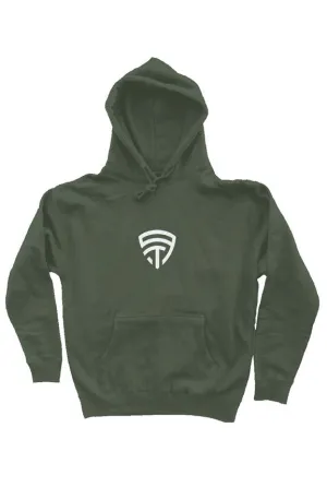 Unisex Pullover Hoodie Army Green/White
