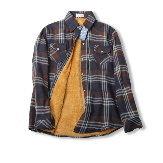 Velvet Thick Warm Plaid Shirt Female Long Sleeve Tops Winter Fleece Casual Check Blouse
