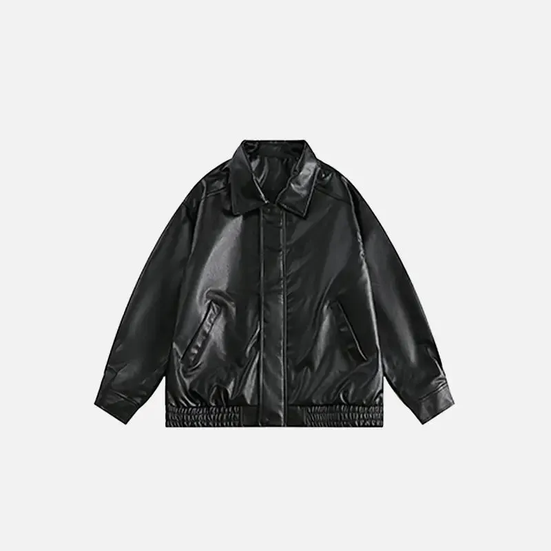 Vestes Y2K en cuir PU avec col à revers élégant