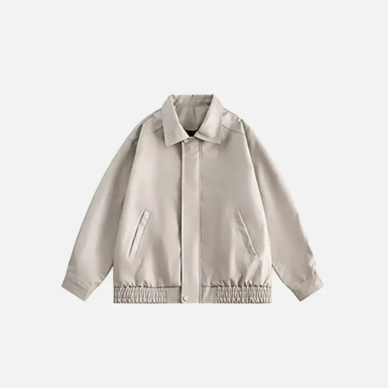 Vestes Y2K en cuir PU avec col à revers élégant
