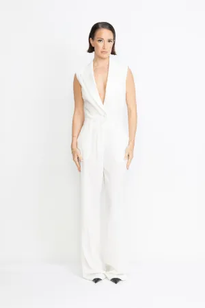 Vetlanda Limited Edition Jumpsuit - Sleeveless evening jumpsuit in white
