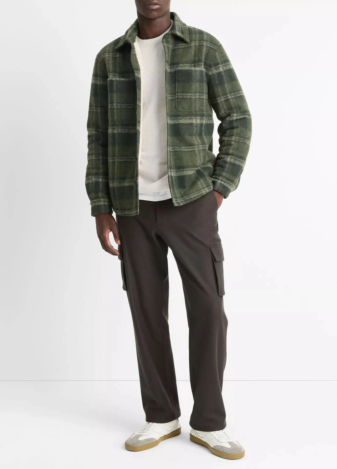 Vince Sherpa-Lined Plaid Shirt Jacket