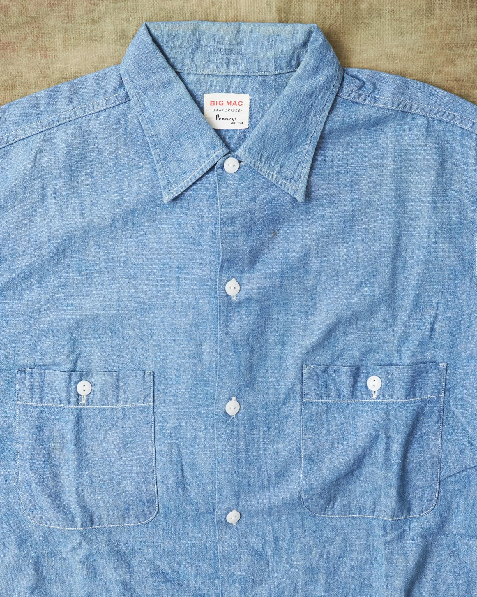 Vintage 1960's Big Mac Chambray Short Sleeve Shirt M