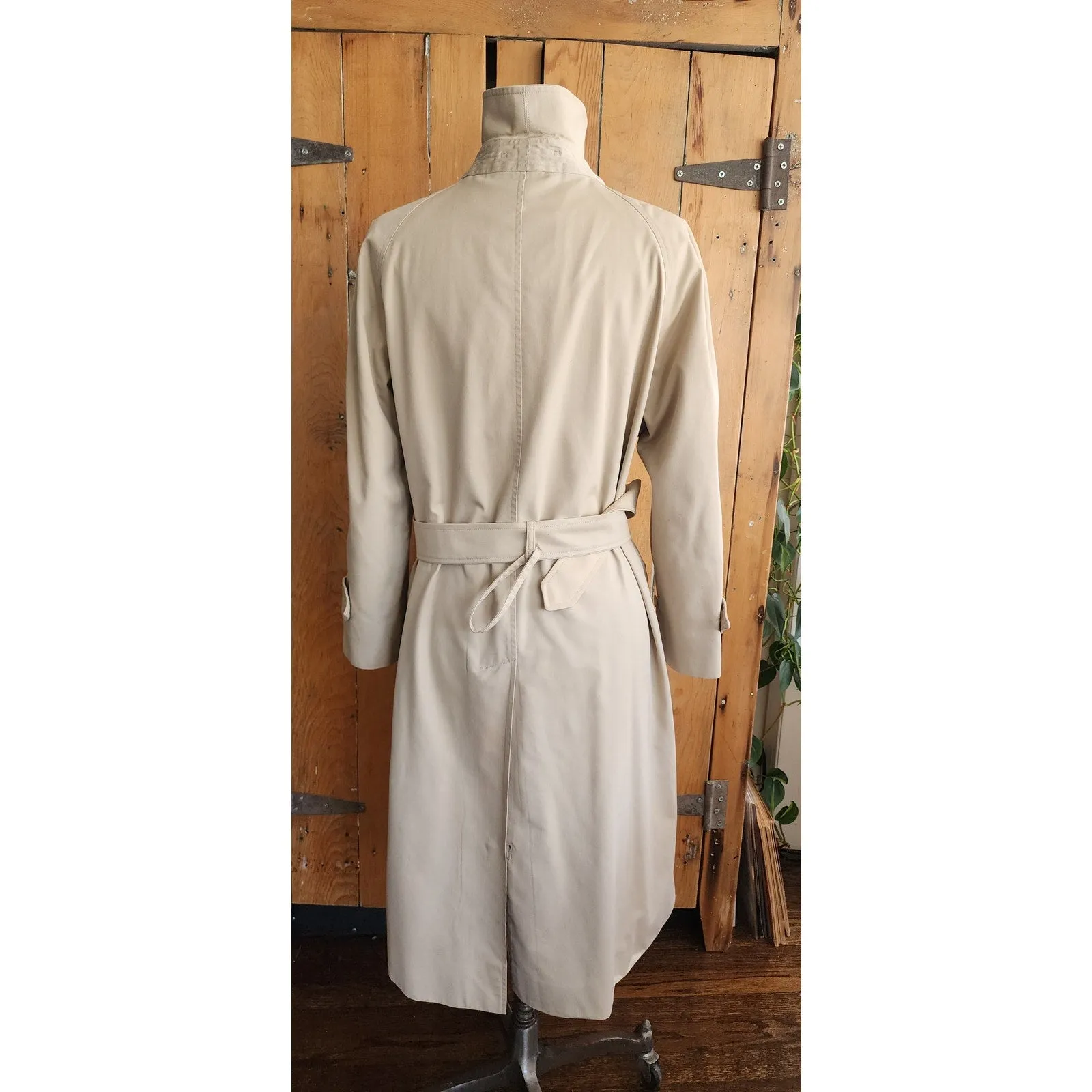 Vintage 80s Burberrys Trench Coat Single Breasted Nova Check Liner