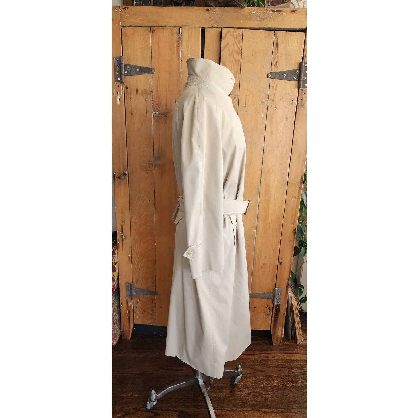 Vintage 80s Burberrys Trench Coat Single Breasted Nova Check Liner