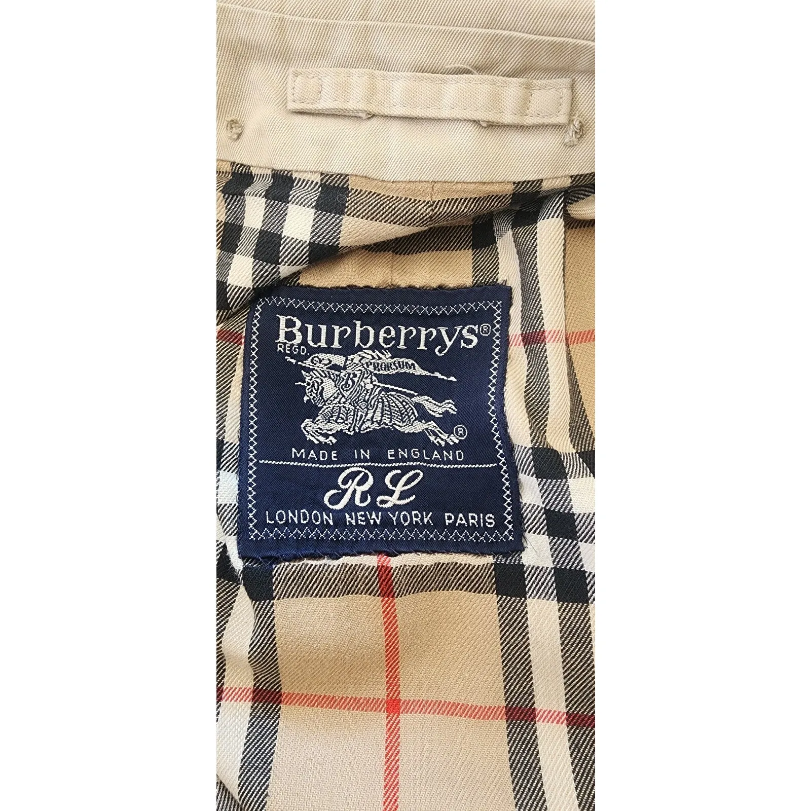 Vintage 80s Burberrys Trench Coat Single Breasted Nova Check Liner