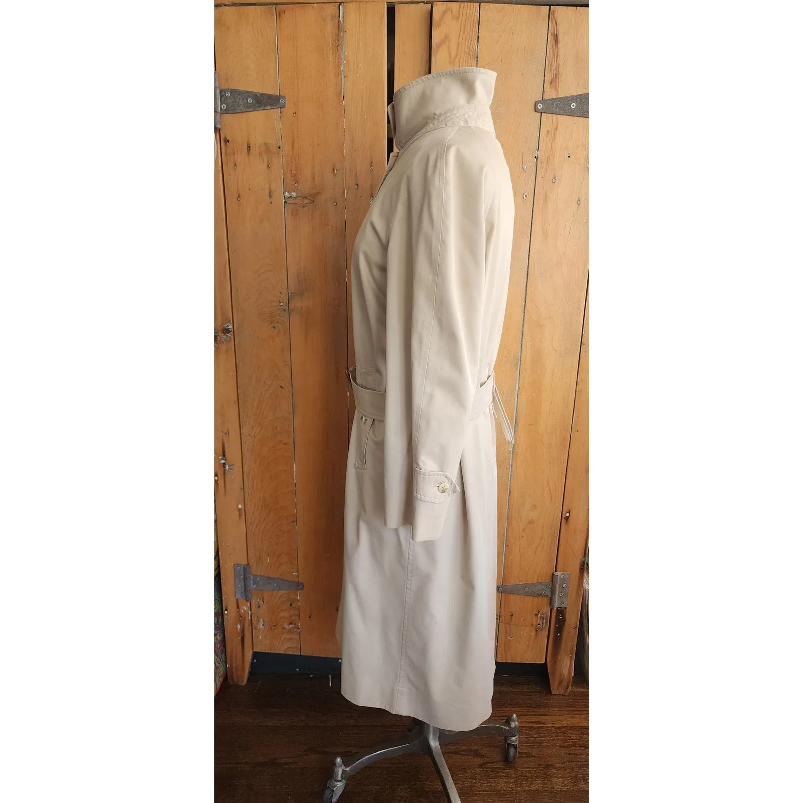 Vintage 80s Burberrys Trench Coat Single Breasted Nova Check Liner
