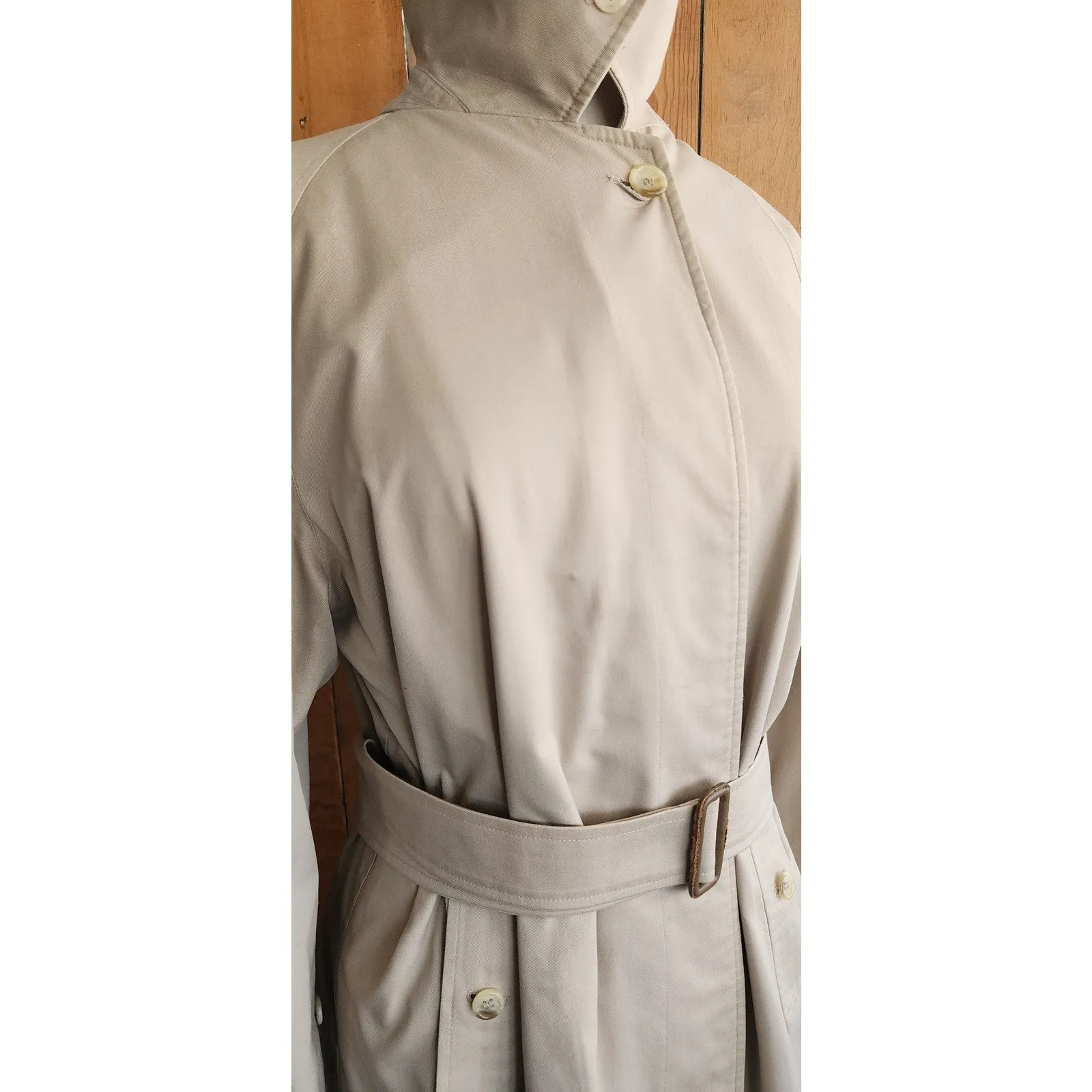 Vintage 80s Burberrys Trench Coat Single Breasted Nova Check Liner