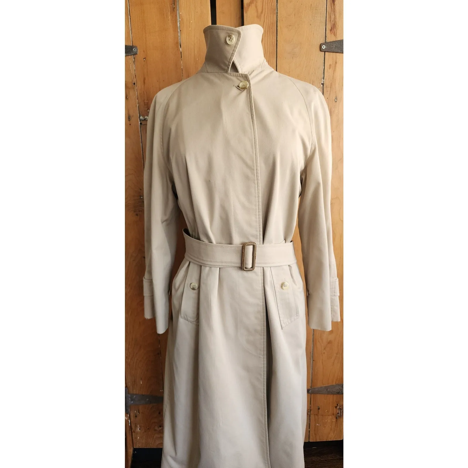 Vintage 80s Burberrys Trench Coat Single Breasted Nova Check Liner