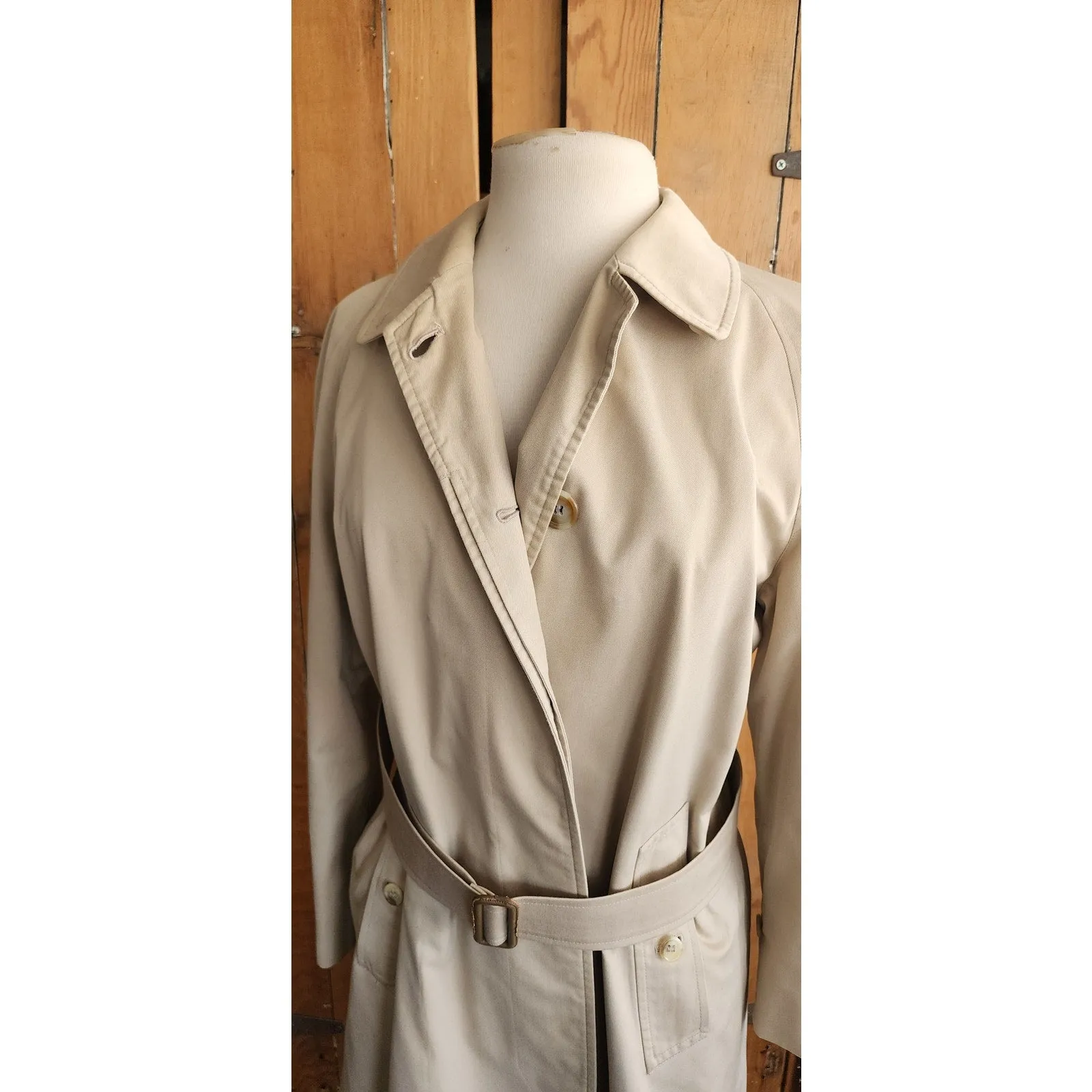 Vintage 80s Burberrys Trench Coat Single Breasted Nova Check Liner