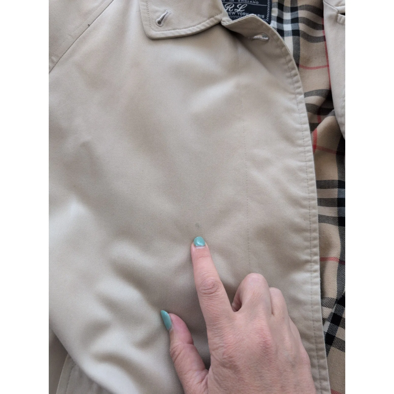 Vintage 80s Burberrys Trench Coat Single Breasted Nova Check Liner