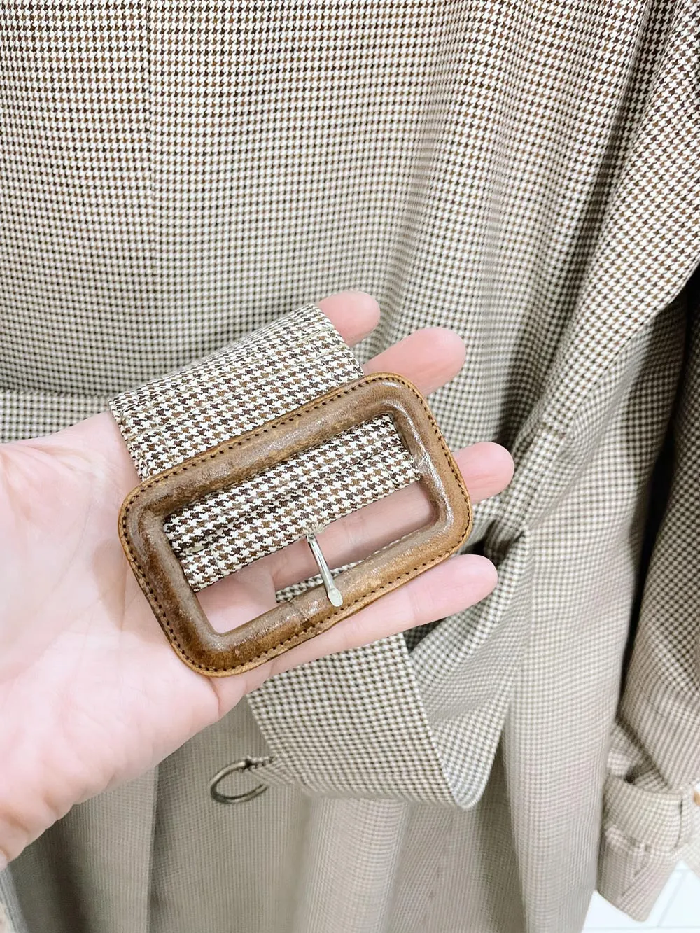 vintage aquascutum houndstooth trench coat