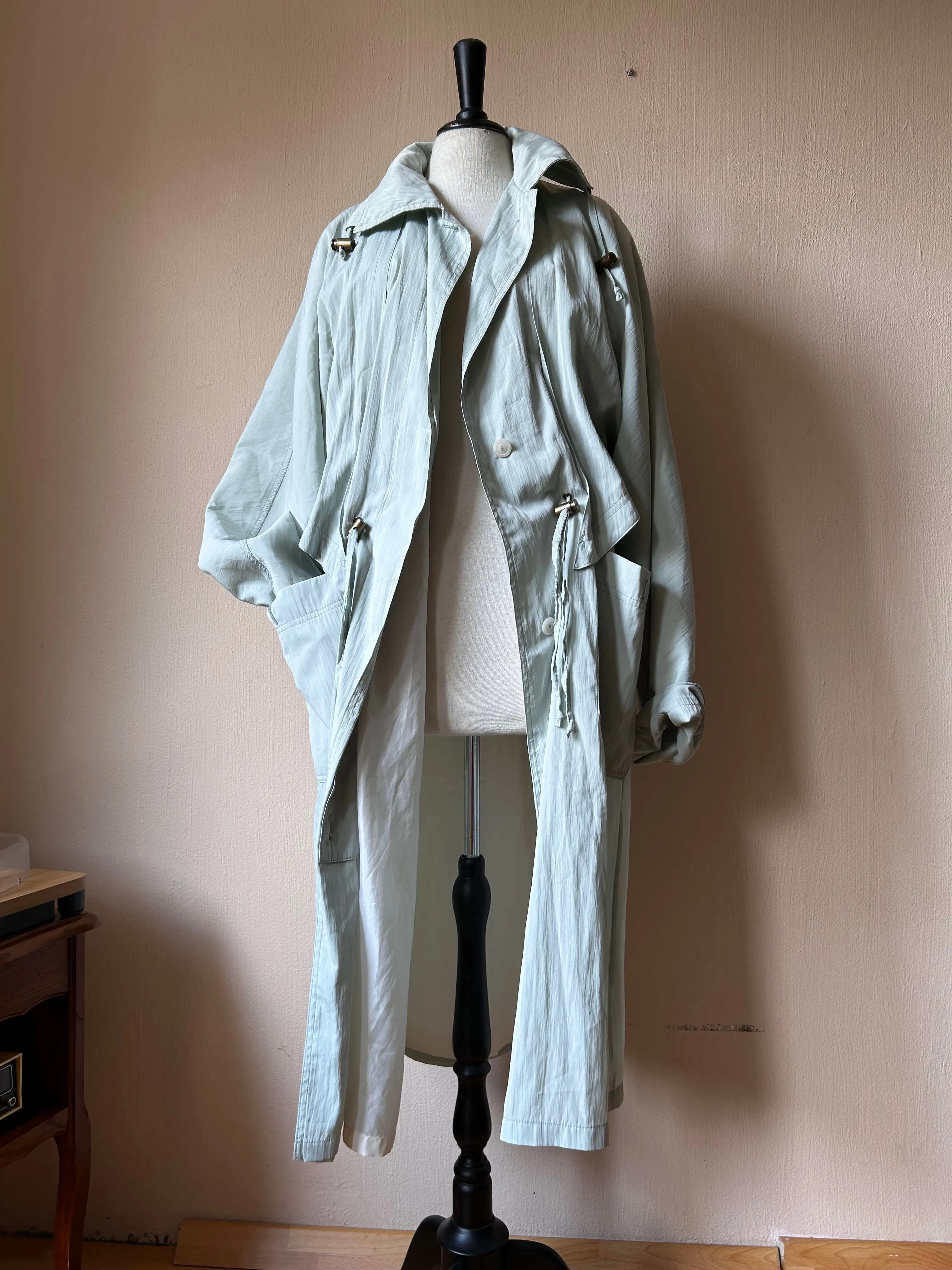 Vintage bat sleeve trench coat
