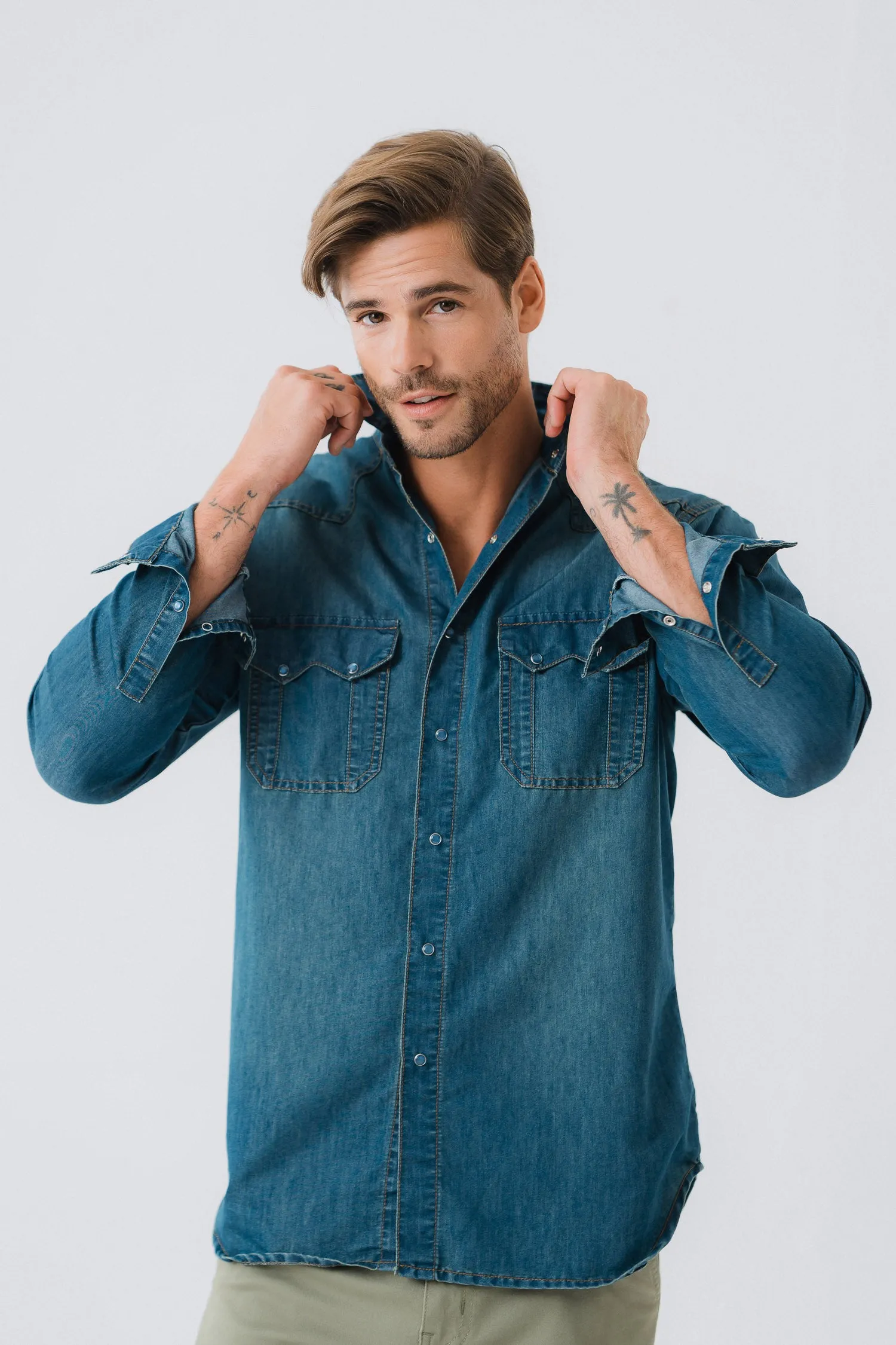 Vintage Blue Wash Chambray Shirt