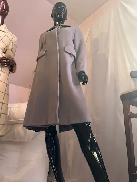 VINTAGE WOOL TRENCH,size M. #1744