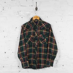 Vintage Wrangler Plaid Shirt - Green - L