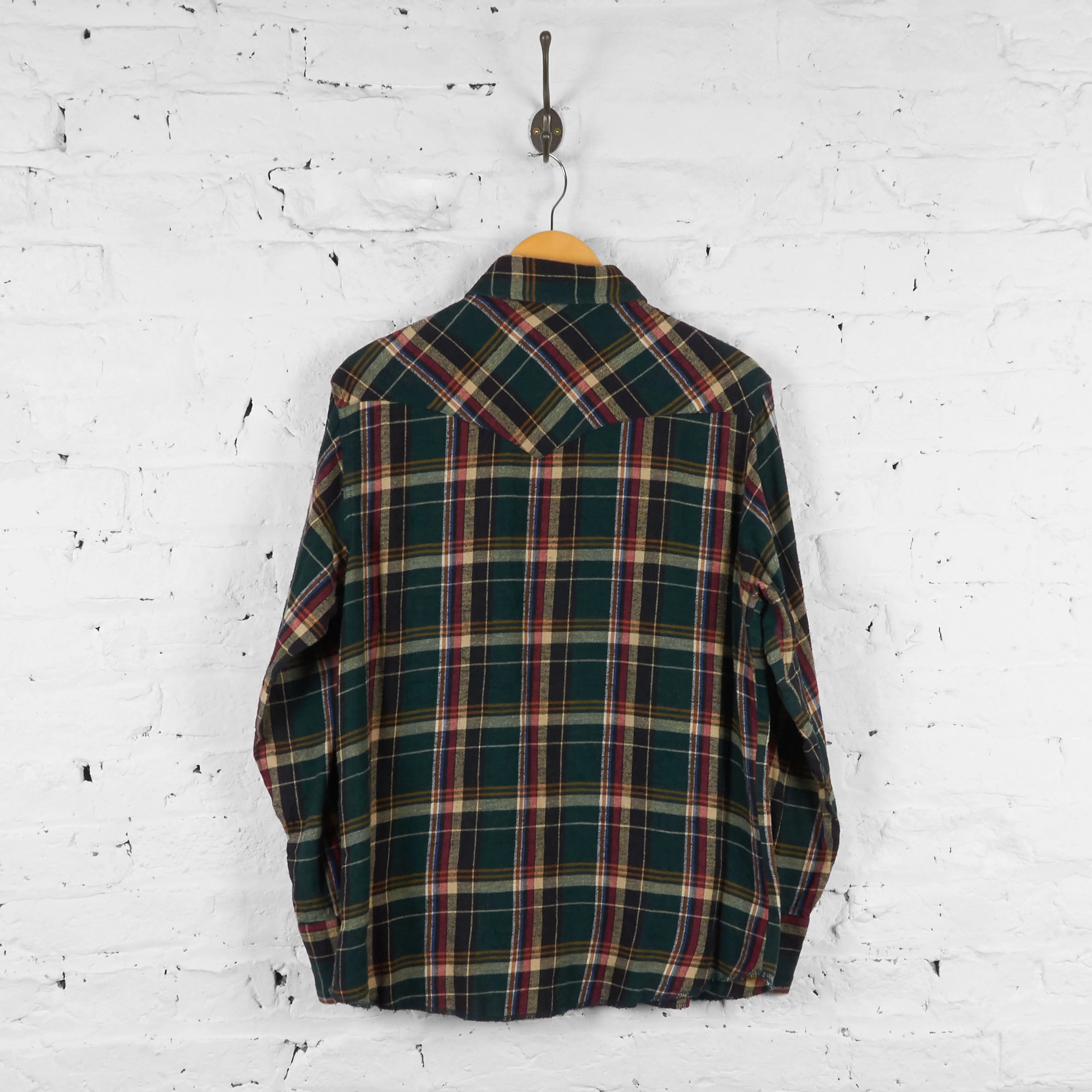 Vintage Wrangler Plaid Shirt - Green - L