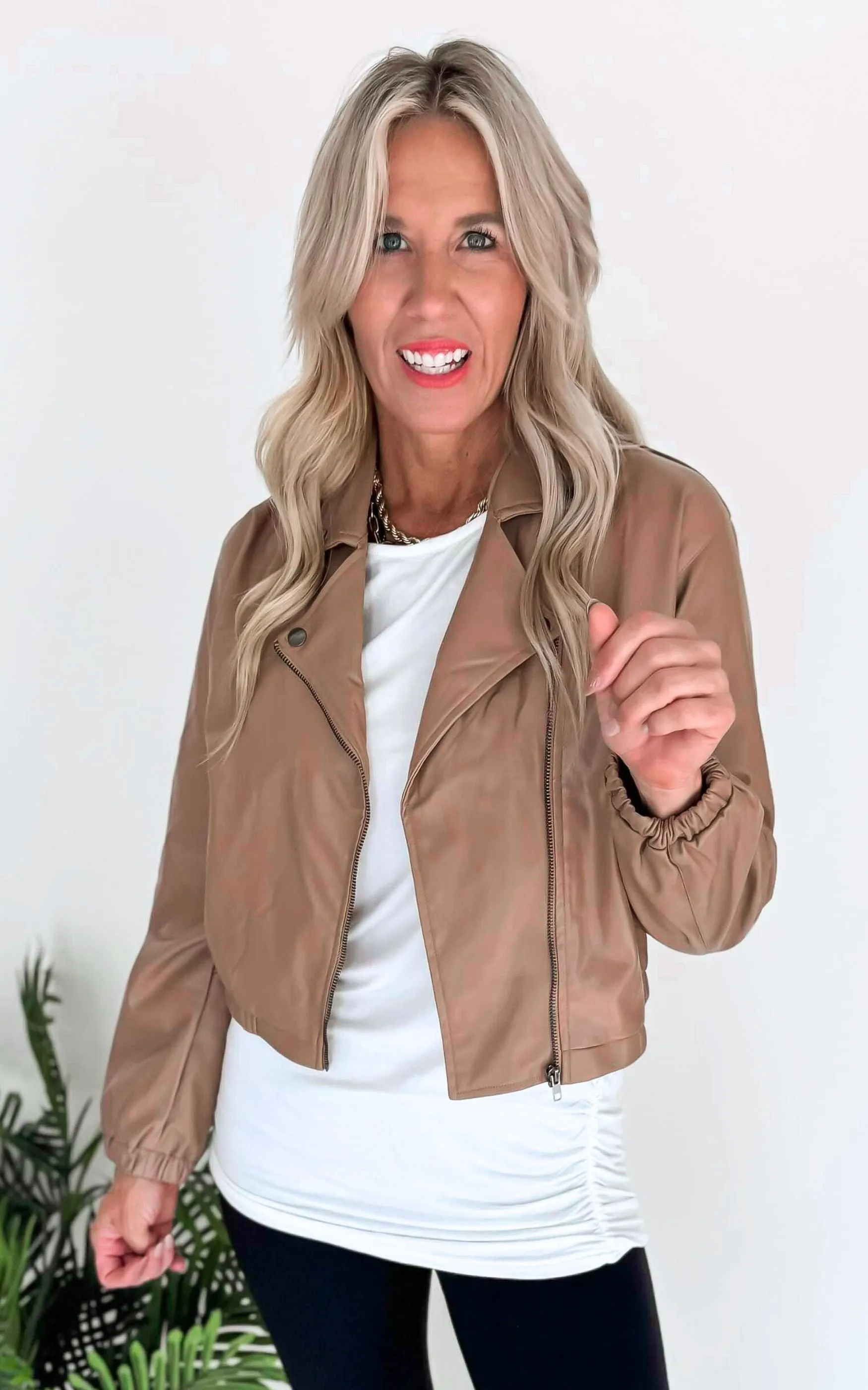 Wait for You Faux Leather Bomber Jacket - Final Sale