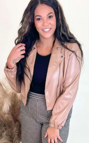 Wait for You Faux Leather Bomber Jacket - Final Sale