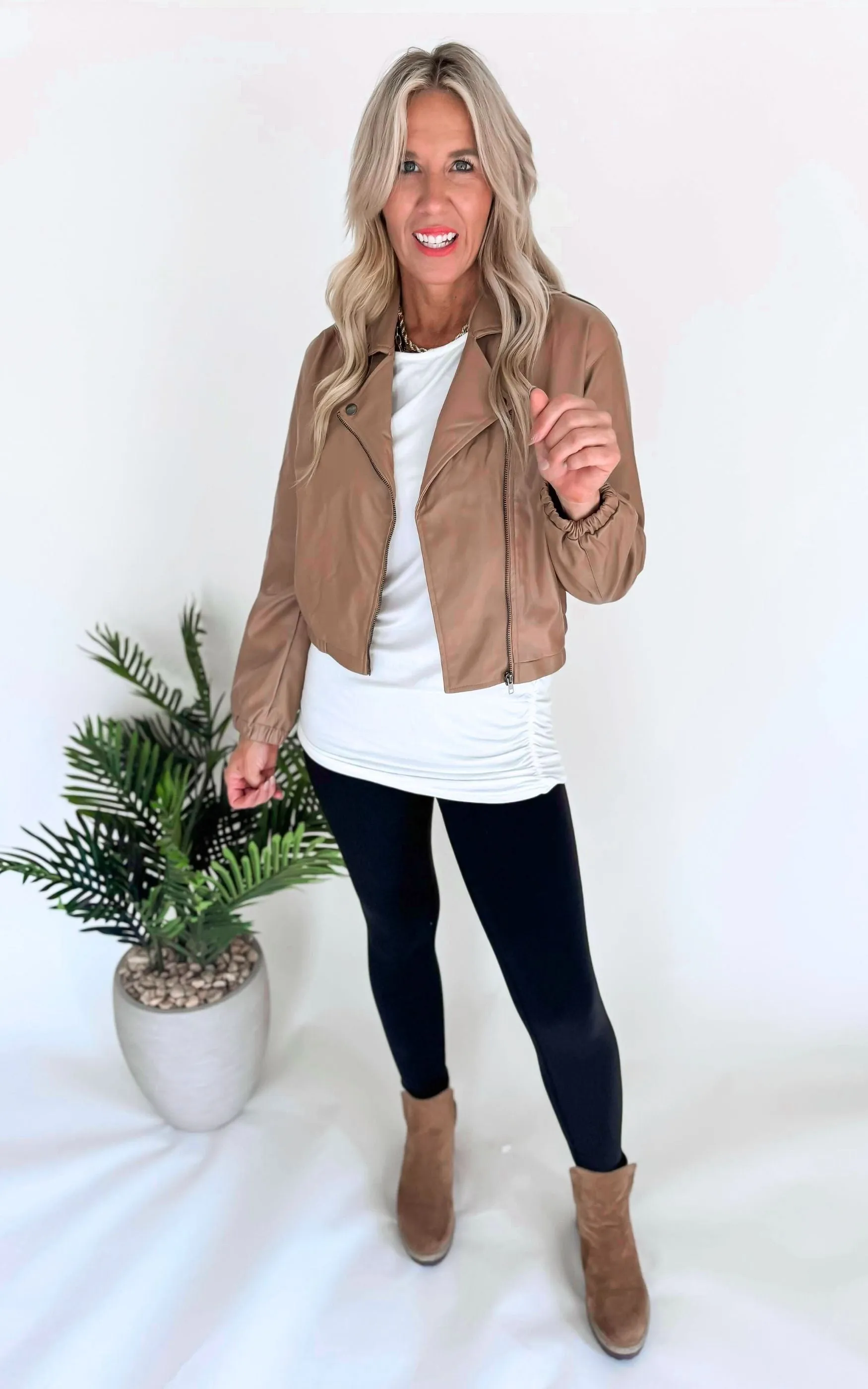 Wait for You Faux Leather Bomber Jacket - Final Sale