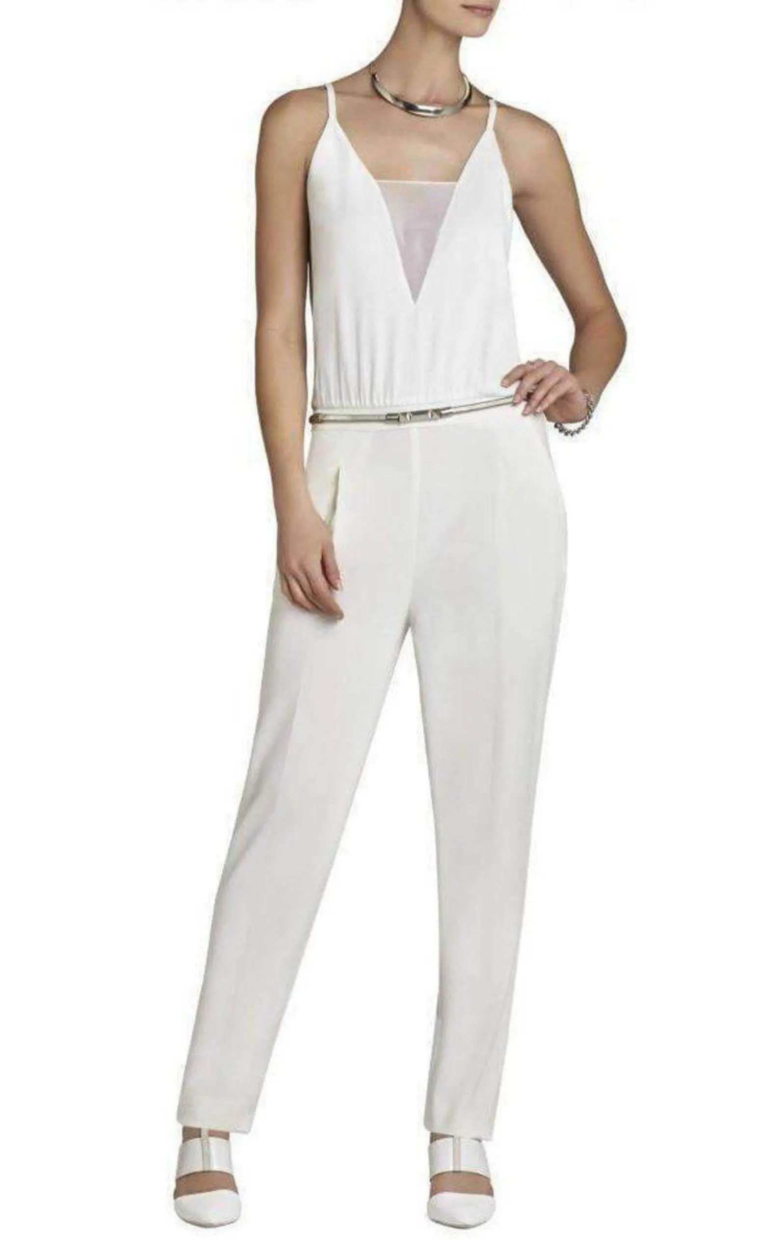 Waylen Sleeveless White Jumpsuit