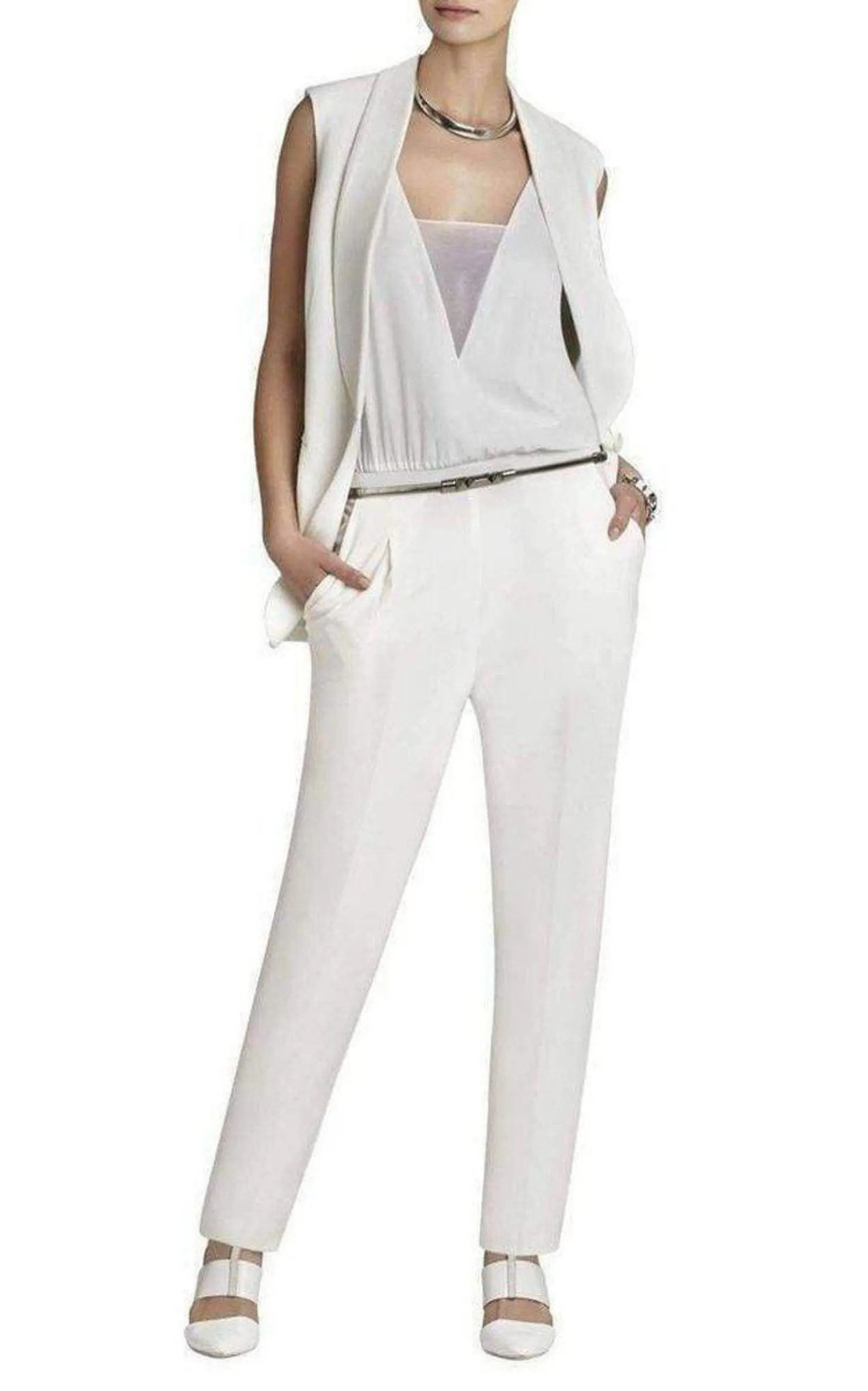 Waylen Sleeveless White Jumpsuit