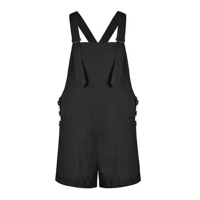 Womail bodysuit Women Summer Casual Solid Adjustable Cotton Pockets Rompers Playsuit Shorts Jumpsuit new  2020  M4