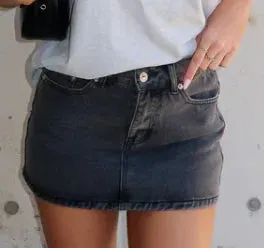 Women Denim Skirts Solid Color Bodycon Jeans Skirts Summer Casual Mini Skirts Streetwear