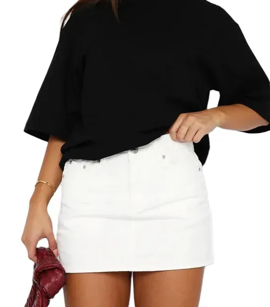 Women Denim Skirts Solid Color Bodycon Jeans Skirts Summer Casual Mini Skirts Streetwear