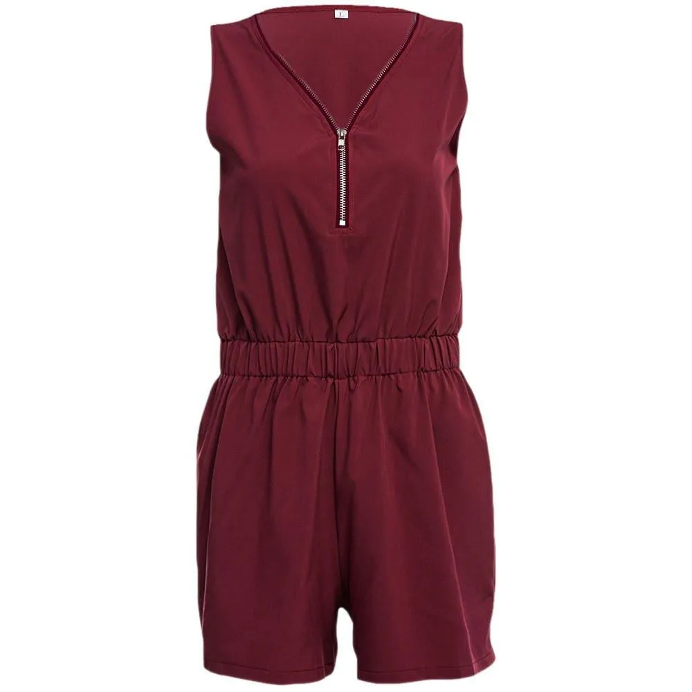 Women Short Combinaison Bodysuit Rompers Womens Jumpsuit Elegant Jumpsuit V-Neck Sleeveless Overalls For Women