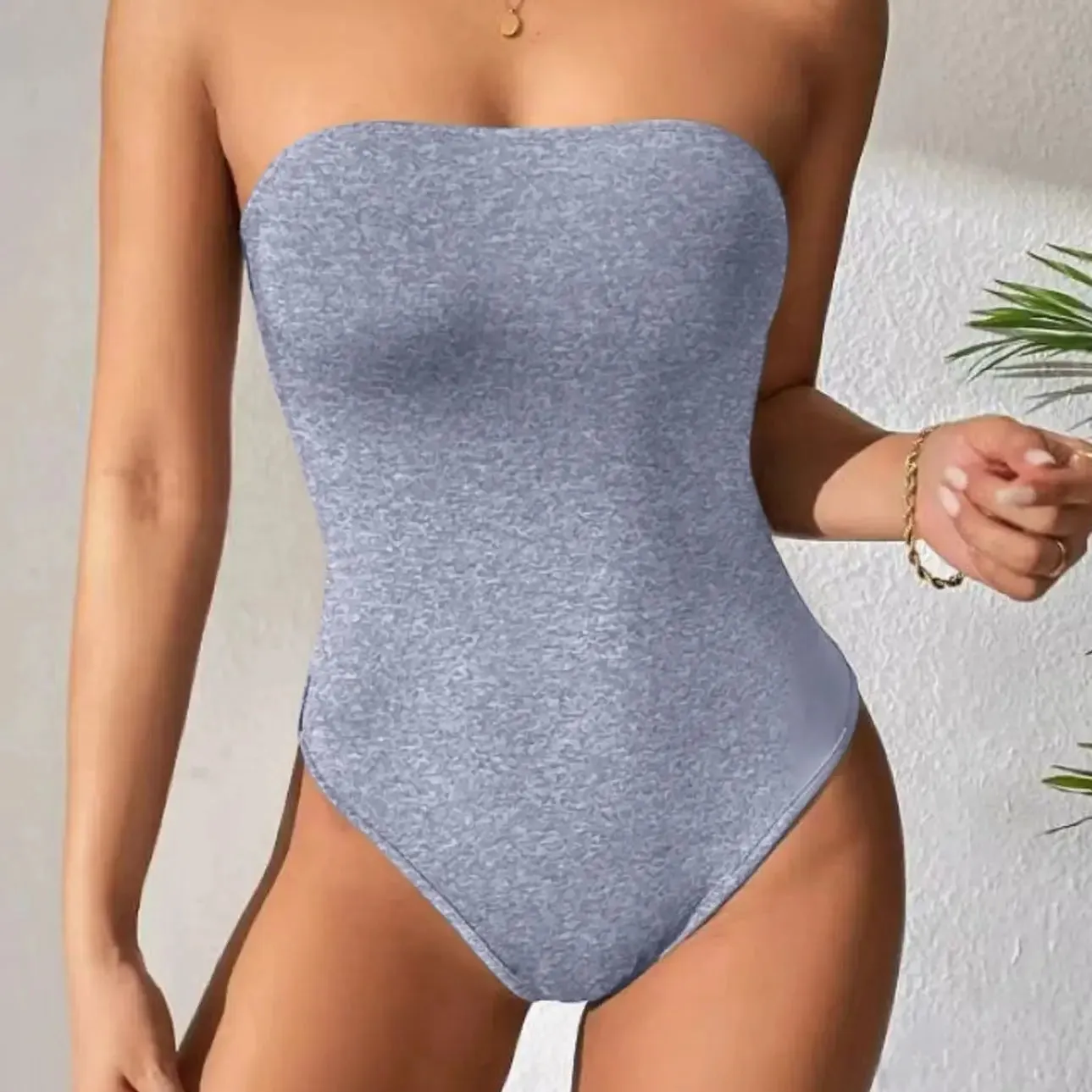 Women Skinny Strapless Tube Playsuit Spring Summer Black White Khaki Tight Short Jumpsuit Casual Streetwear Bodice