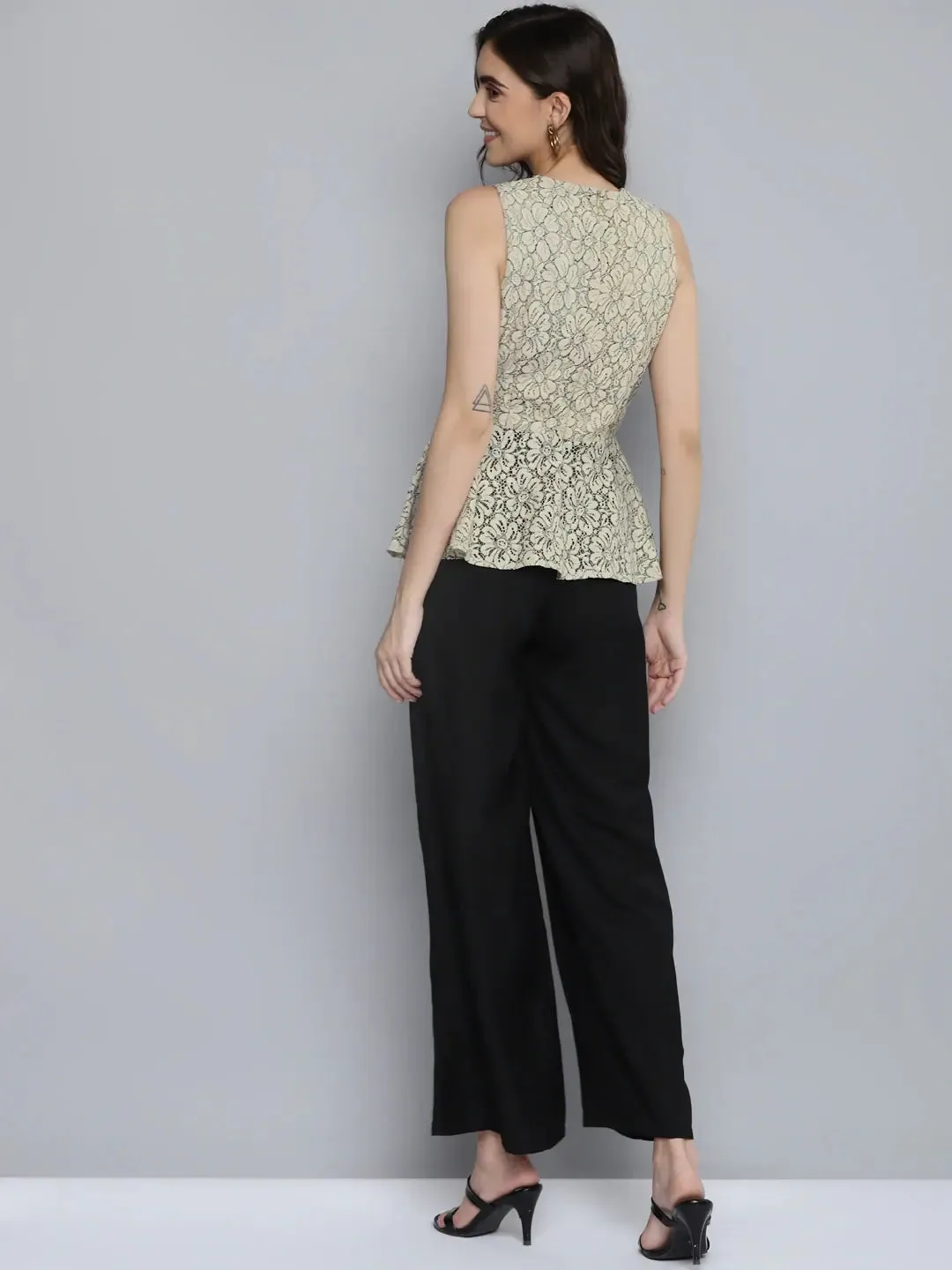 Women Solid Beige Jumpsuits & Sets