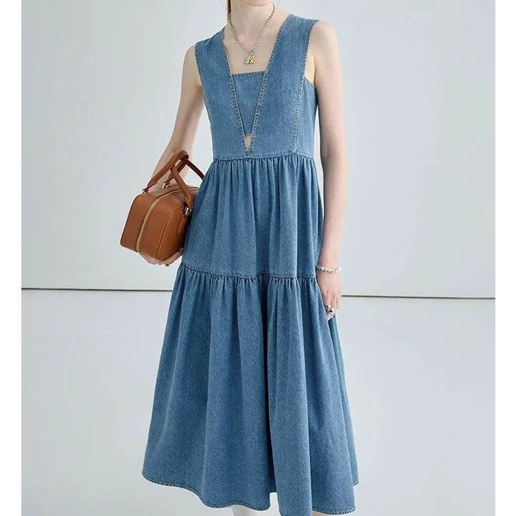 Women's Denim Strappy Dress