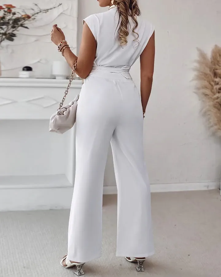 Women's Fashion Slim Sleeveless Wide Leg Jumpsuit