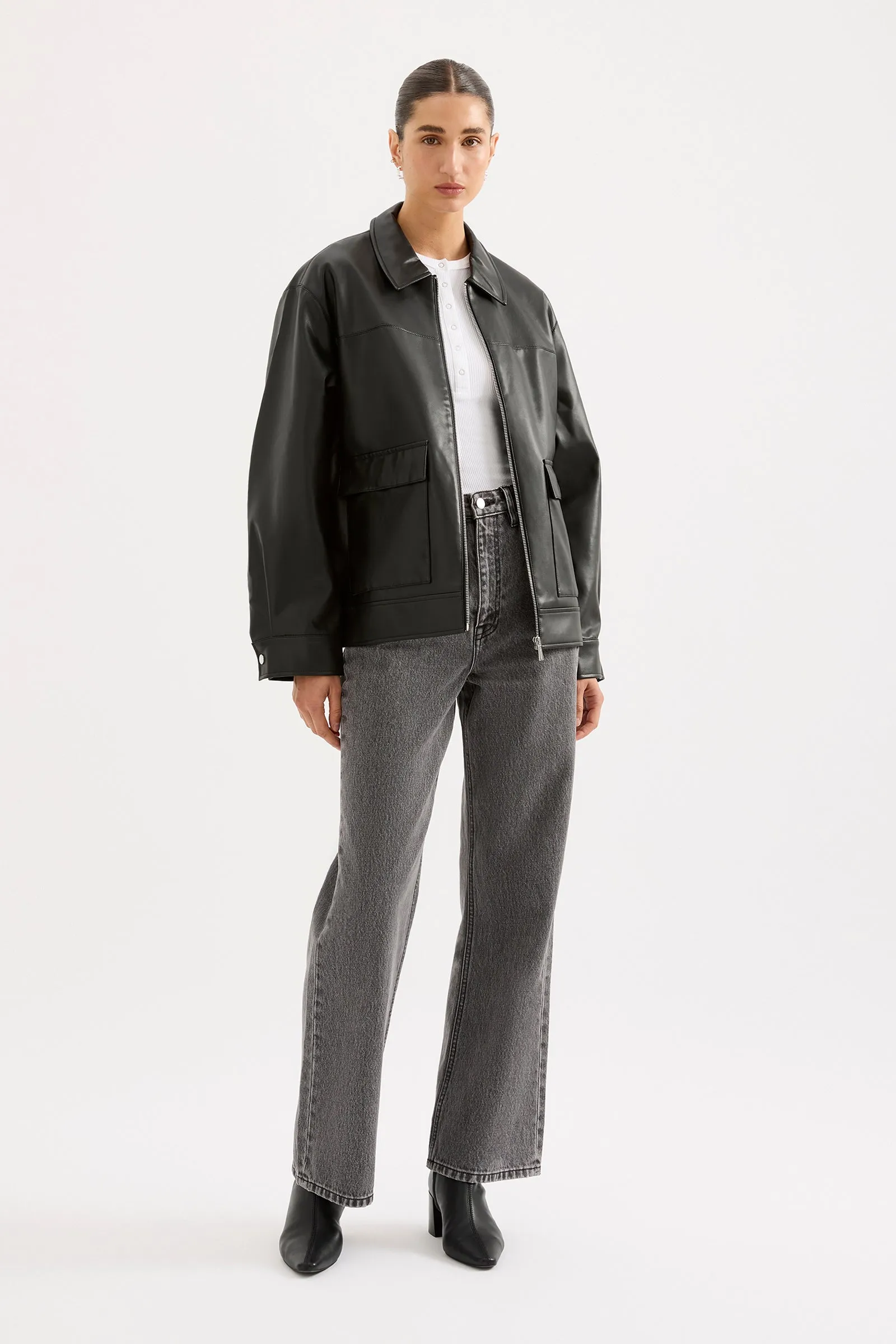 YAZ FAUX LEATHER JACKET