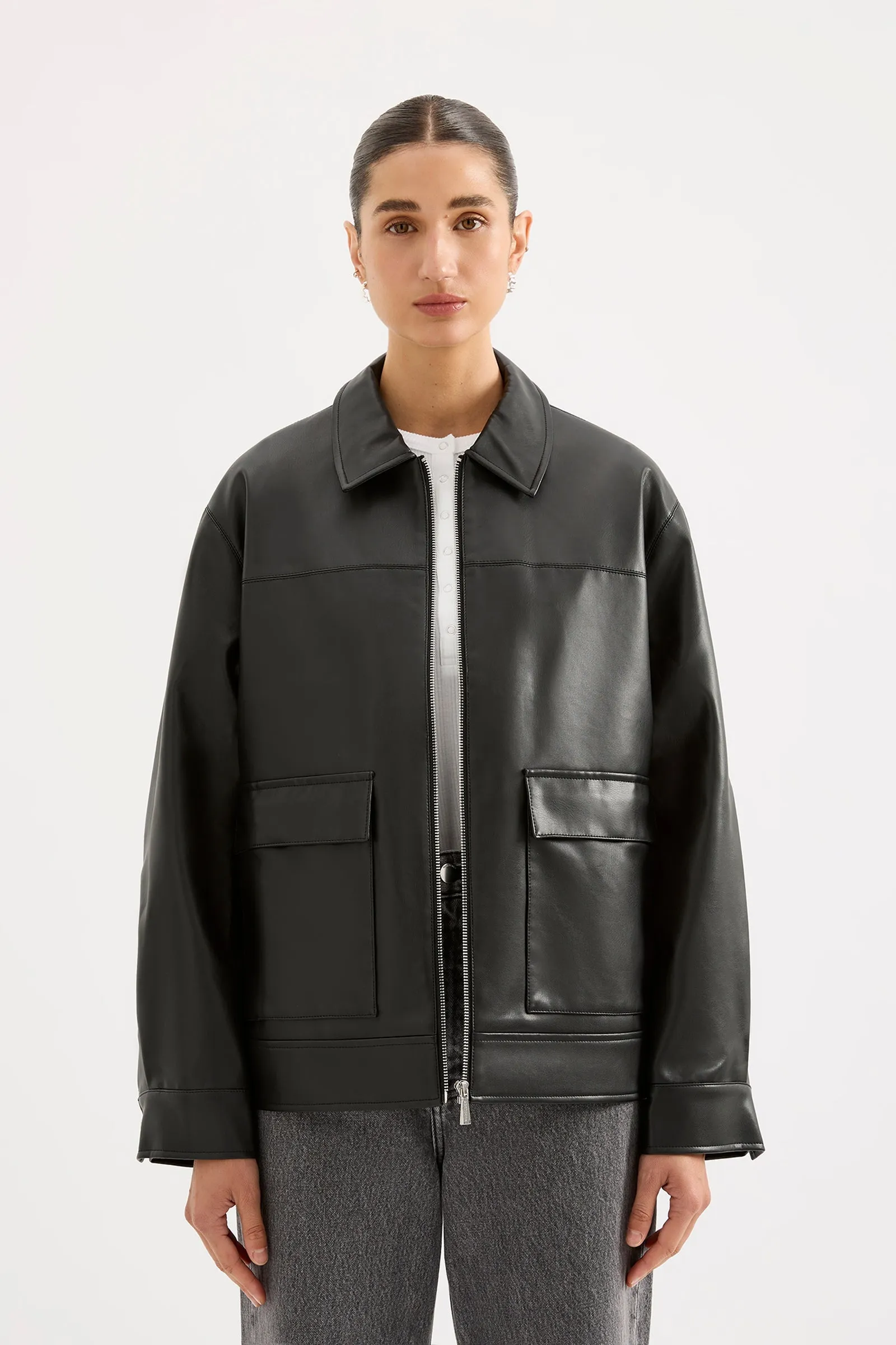 YAZ FAUX LEATHER JACKET