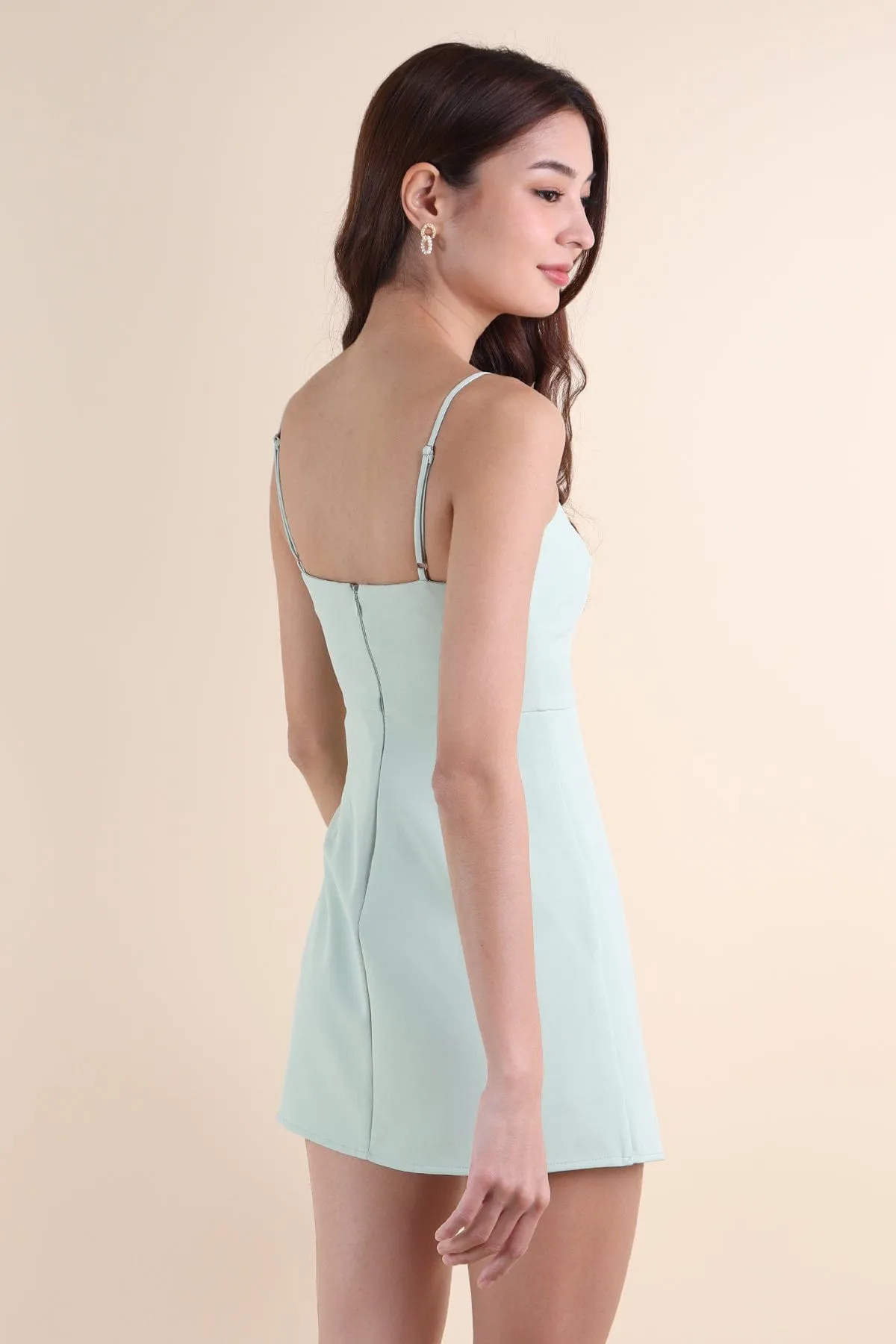 ZORNIE ROMPER DRESS IN MINT SAGE