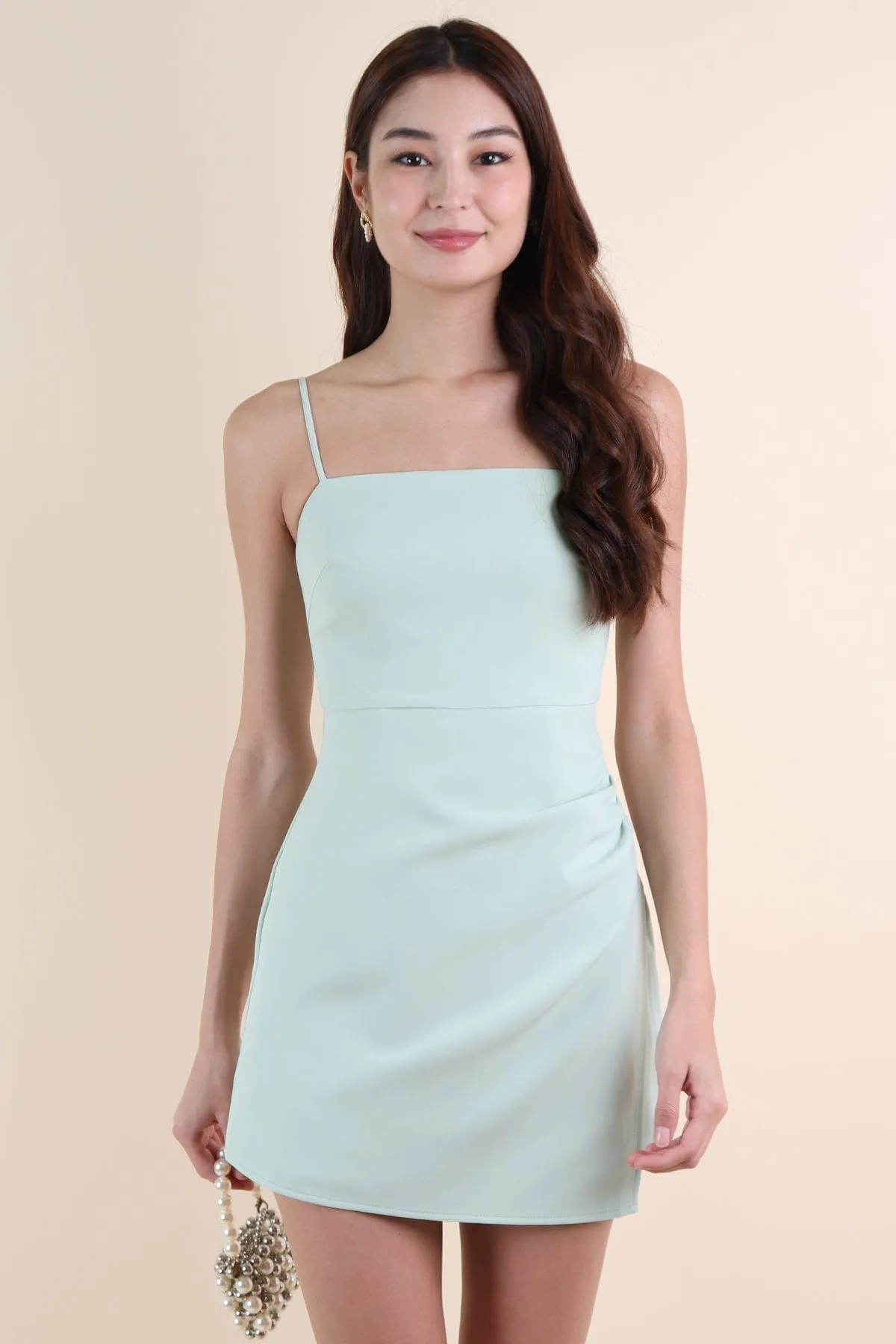 ZORNIE ROMPER DRESS IN MINT SAGE